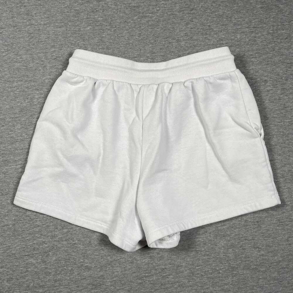 True Religion Sweat Shorts Womens Size S White French Terry Cotton Polyester